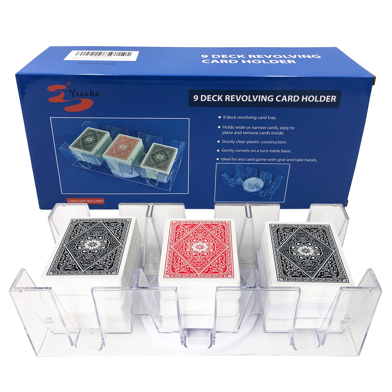 Amazon.com: Yuanhe 9 Deck Rotating-Revolving Playing Card Tray